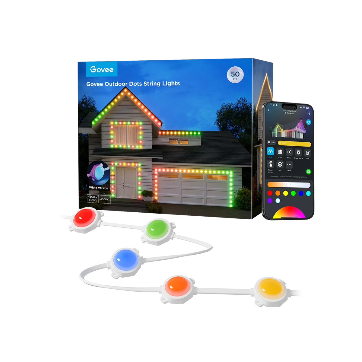 Refurbished Govee Outdoor Dot String Lights