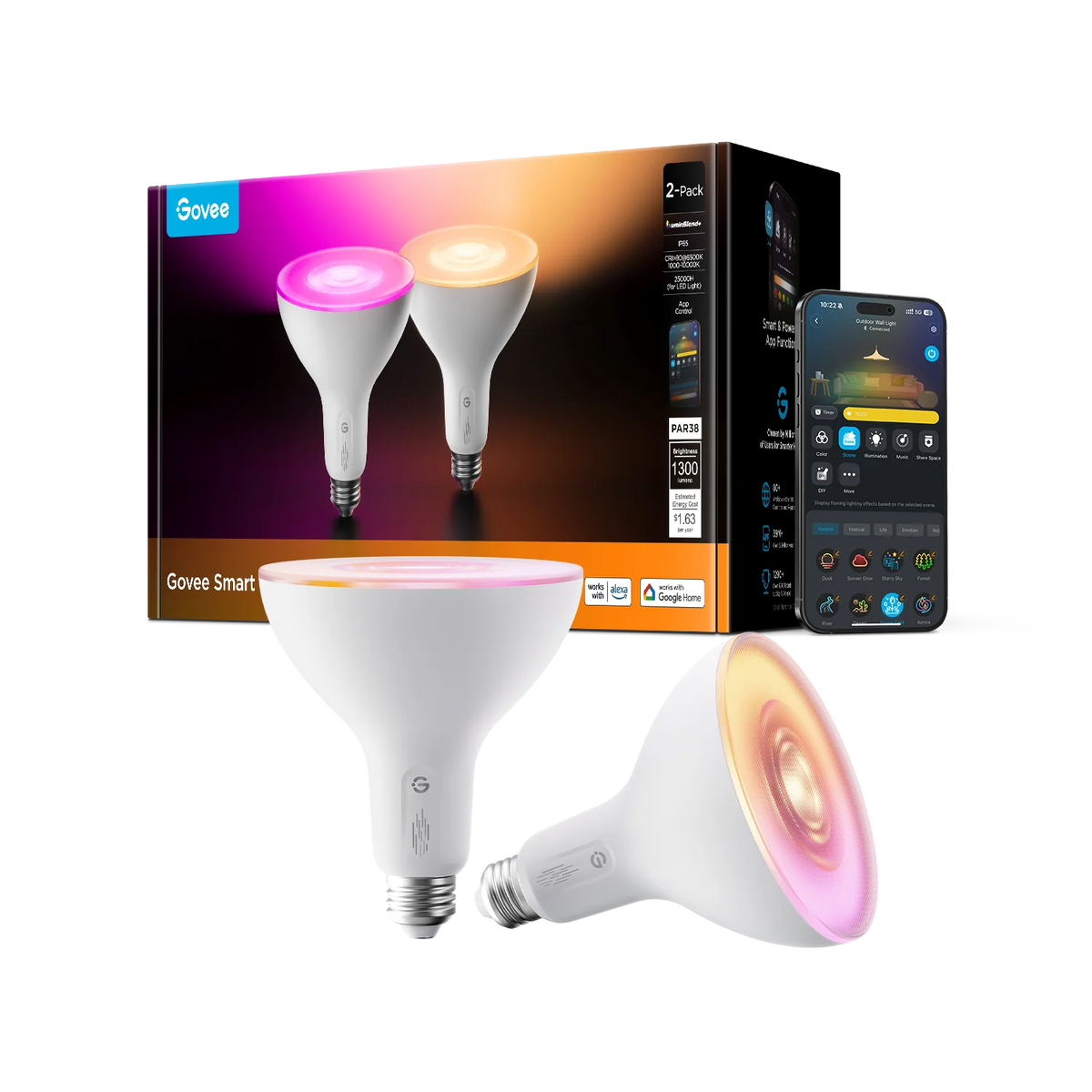 Govee PAR38 Smart Outdoor Bulb E26 1300lm